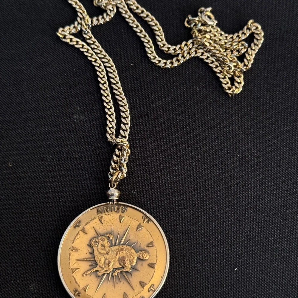 Aries Zodiac Pendant Necklace - Gold-Tone Men’s Jewelry